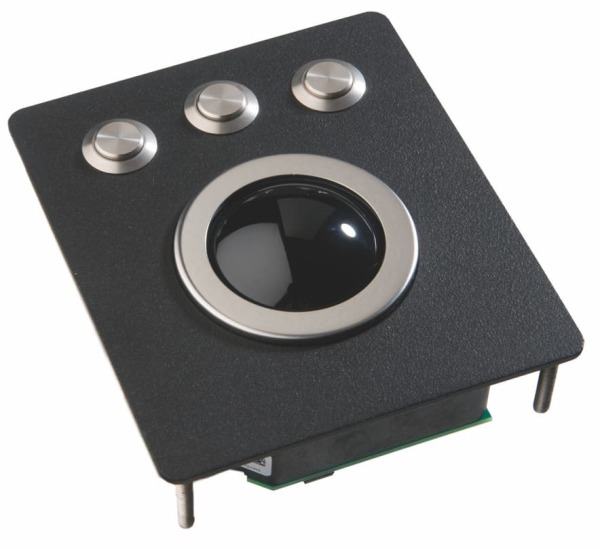 black coated stainless steel trackball